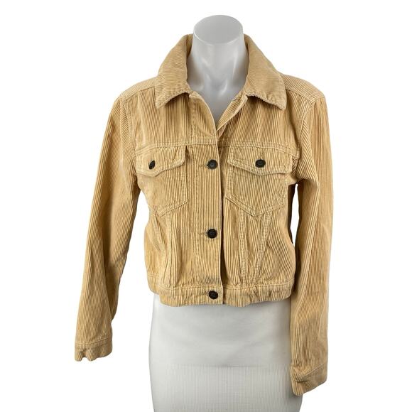 Hollister Jackets & Blazers - Hollister Women's Tan Corduroy Long Sleeve Button Up Trucker Shirt Jacket Size S